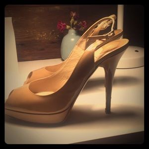 Jimmy Choo Beige Sling Back Pumps